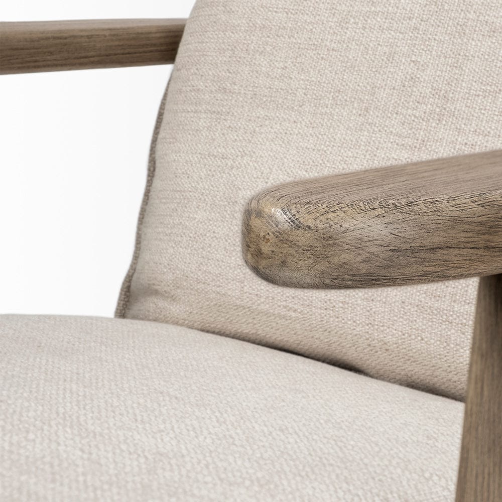 Mercana - Olympus VI Beige Fabric Wrapped Wooden Frame Accent Chair - 68187 view 3