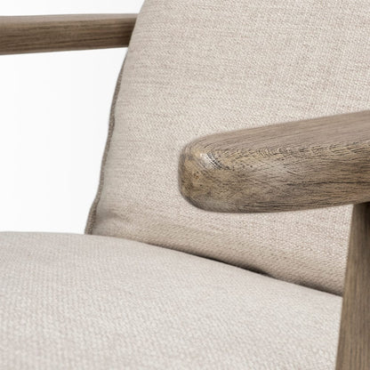 Mercana - Olympus VI Beige Fabric Wrapped Wooden Frame Accent Chair - 68187 view 3