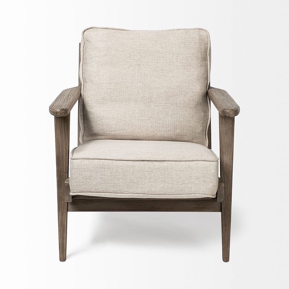 Mercana - Olympus VI Beige Fabric Wrapped Wooden Frame Accent Chair - 68187 view 5