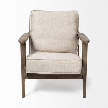 Mercana - Olympus VI Beige Fabric Wrapped Wooden Frame Accent Chair - 68187 view 5