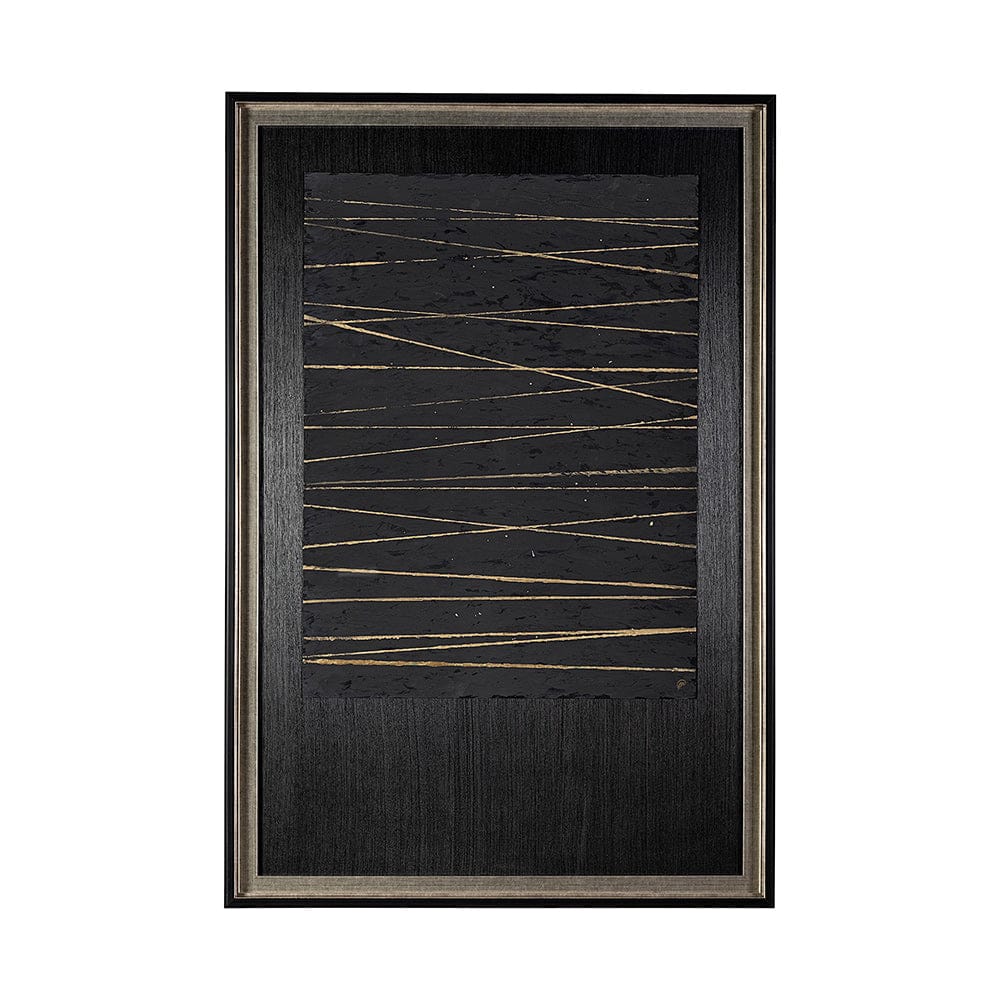 Mercana - OM-Gold Lines by Studio M a handmade Original Framed Artwork under Glass - 13553 view 1