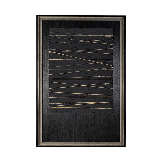 Mercana - OM-Gold Lines by Studio M a handmade Original Framed Artwork under Glass - 13553 view 1