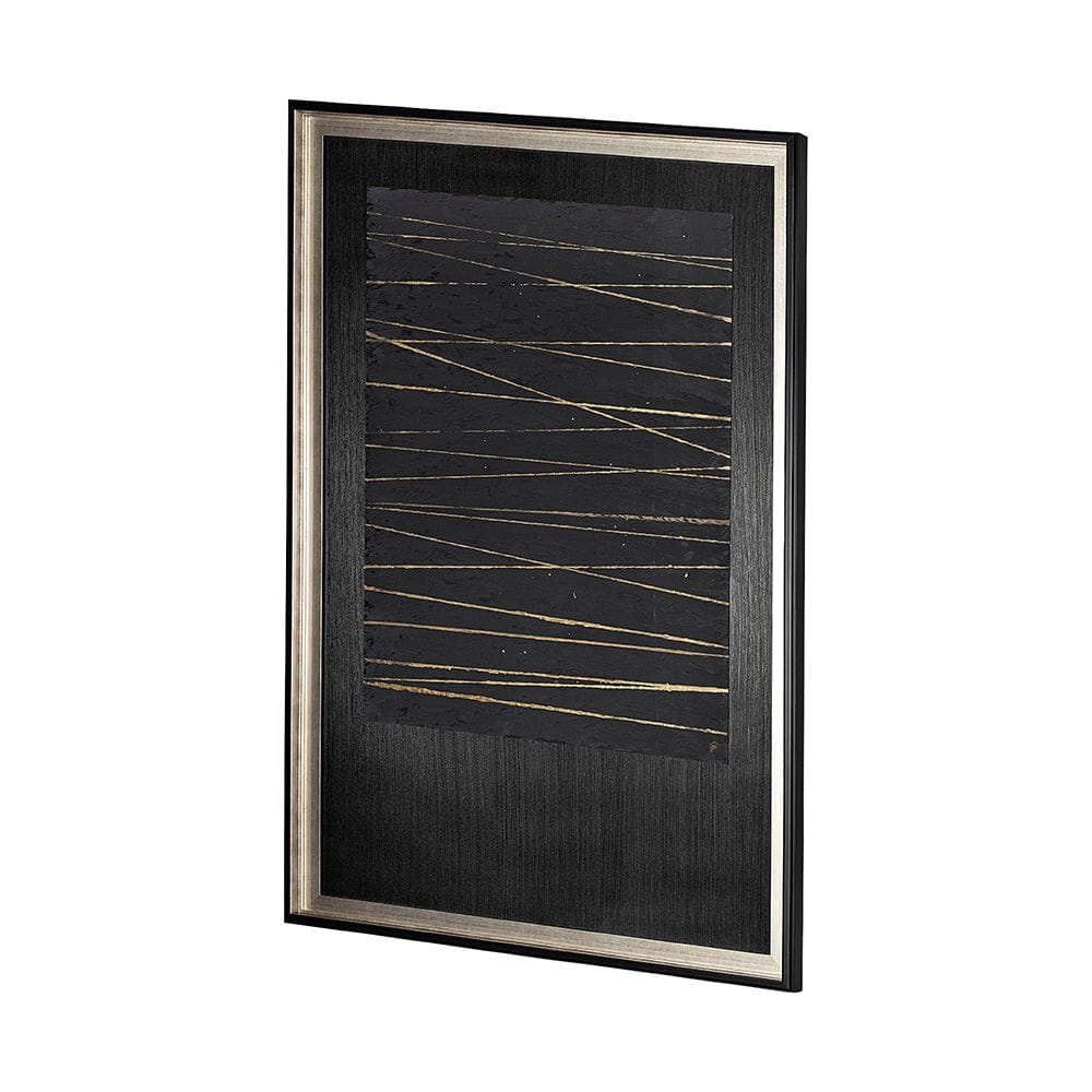 Mercana - OM-Gold Lines by Studio M a handmade Original Framed Artwork under Glass - 13553 view 3