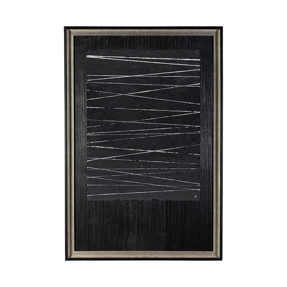Mercana - OM-Silver Lines by Studio M a handmade Original Framed Artwork under Glass - 13552 view 1