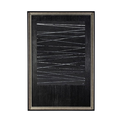 Mercana - OM-Silver Lines by Studio M a handmade Original Framed Artwork under Glass - 13552 view 1