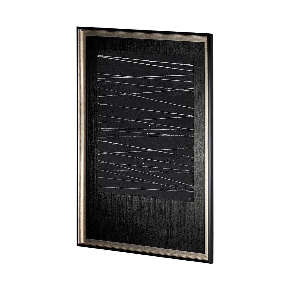 Mercana - OM-Silver Lines by Studio M a handmade Original Framed Artwork under Glass - 13552 view 2