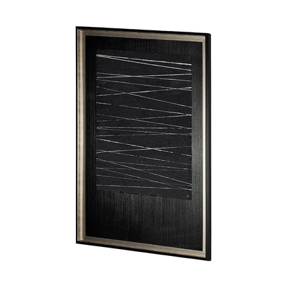 Mercana - OM-Silver Lines by Studio M a handmade Original Framed Artwork under Glass - 13552 view 2