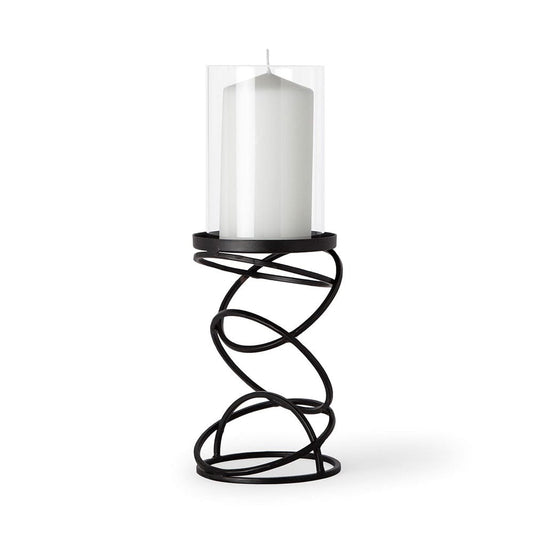 Mercana - Omega I Small Black Metal Stacked Ring Table Candle Holder - 67878 view 1