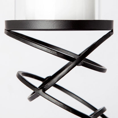 Mercana - Omega I Small Black Metal Stacked Ring Table Candle Holder - 67878 view 3