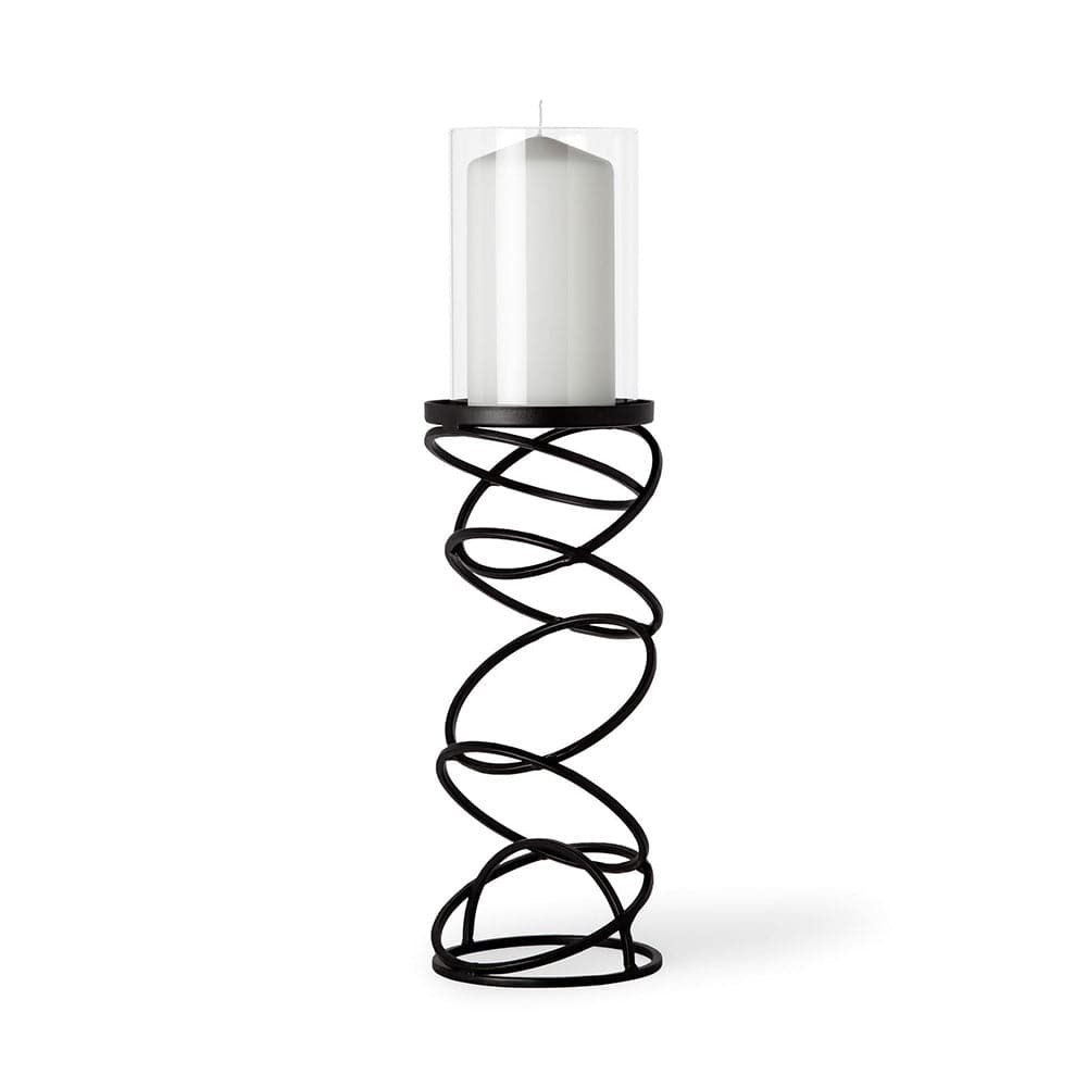 Mercana - Omega II Medium Black Metal Stacked Ring Table Candle Holder - 67879 view 1