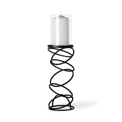 Mercana - Omega II Medium Black Metal Stacked Ring Table Candle Holder - 67879 view 1