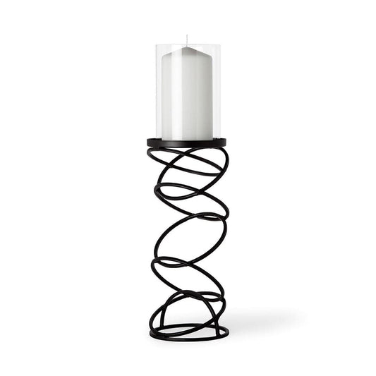 Mercana - Omega II Medium Black Metal Stacked Ring Table Candle Holder - 67879 view 1