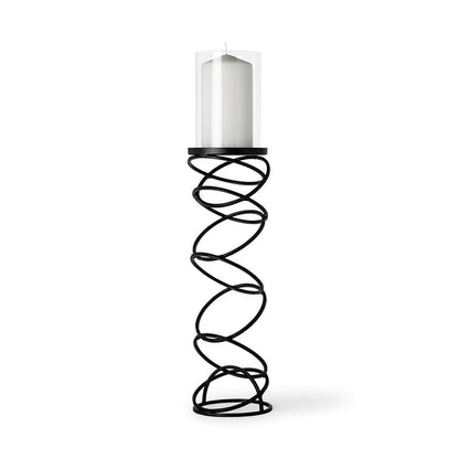 Mercana - Omega III Large Black Metal Stacked Ring Table Candle Holder - 67880 view 1