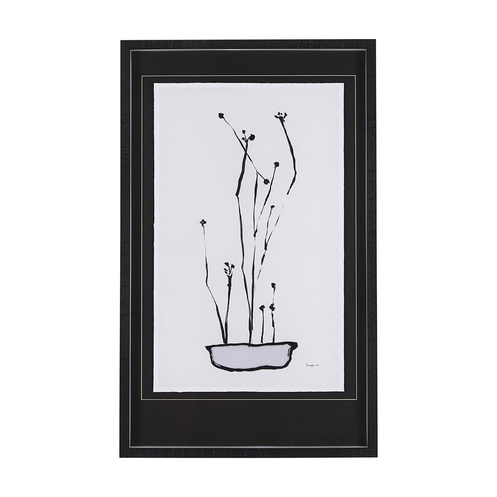 Mercana - Organic Line Drawing I by Mercana Studio Hand Embellished Framed Art Print Matted under Glass - 14674 view 1