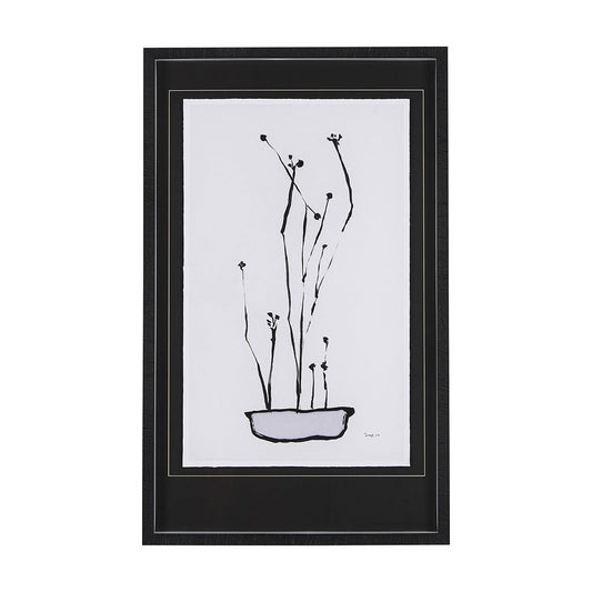 Mercana - Organic Line Drawing I by Mercana Studio Hand Embellished Framed Art Print Matted under Glass - 14674 view 1