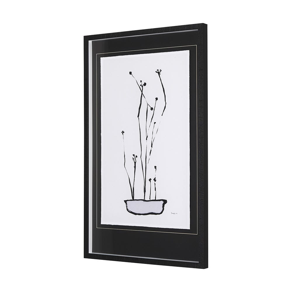 Mercana - Organic Line Drawing I by Mercana Studio Hand Embellished Framed Art Print Matted under Glass - 14674 view 2