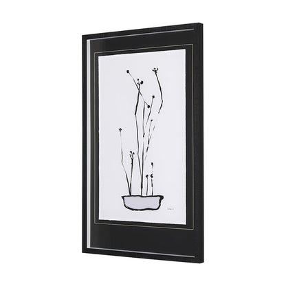 Mercana - Organic Line Drawing I by Mercana Studio Hand Embellished Framed Art Print Matted under Glass - 14674 view 2