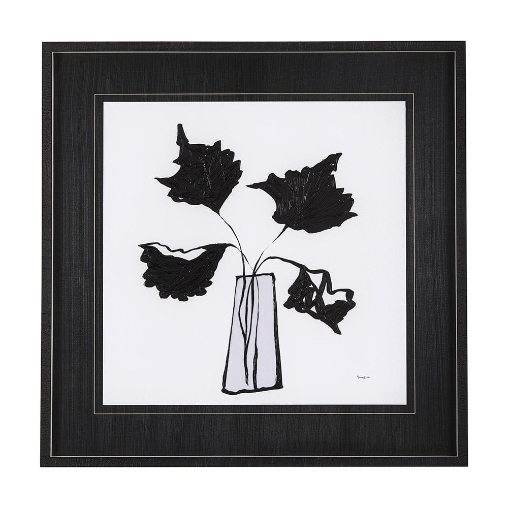 Mercana - Organic Line Drawing II by Mercana Studio Hand Embellished Framed Art Print Matted under Glass - 14675 view 1
