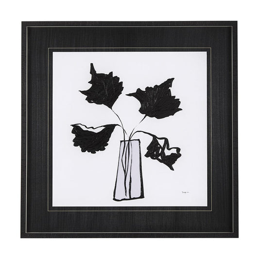 Mercana - Organic Line Drawing II by Mercana Studio Hand Embellished Framed Art Print Matted under Glass - 14675 view 1