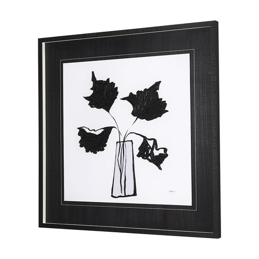 Mercana - Organic Line Drawing II by Mercana Studio Hand Embellished Framed Art Print Matted under Glass - 14675 view 2