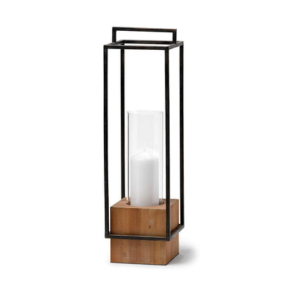 Mercana - Orionis Large Wood w/ Black Metal Lantern Candle Holder - 68652 view 1
