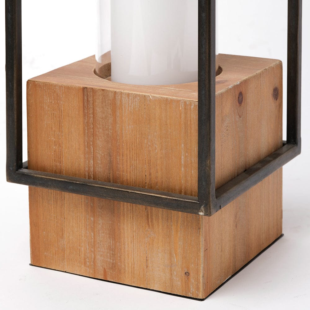 Mercana - Orionis Large Wood w/ Black Metal Lantern Candle Holder - 68652 view 8