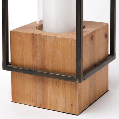 Mercana - Orionis Large Wood w/ Black Metal Lantern Candle Holder - 68652 view 8
