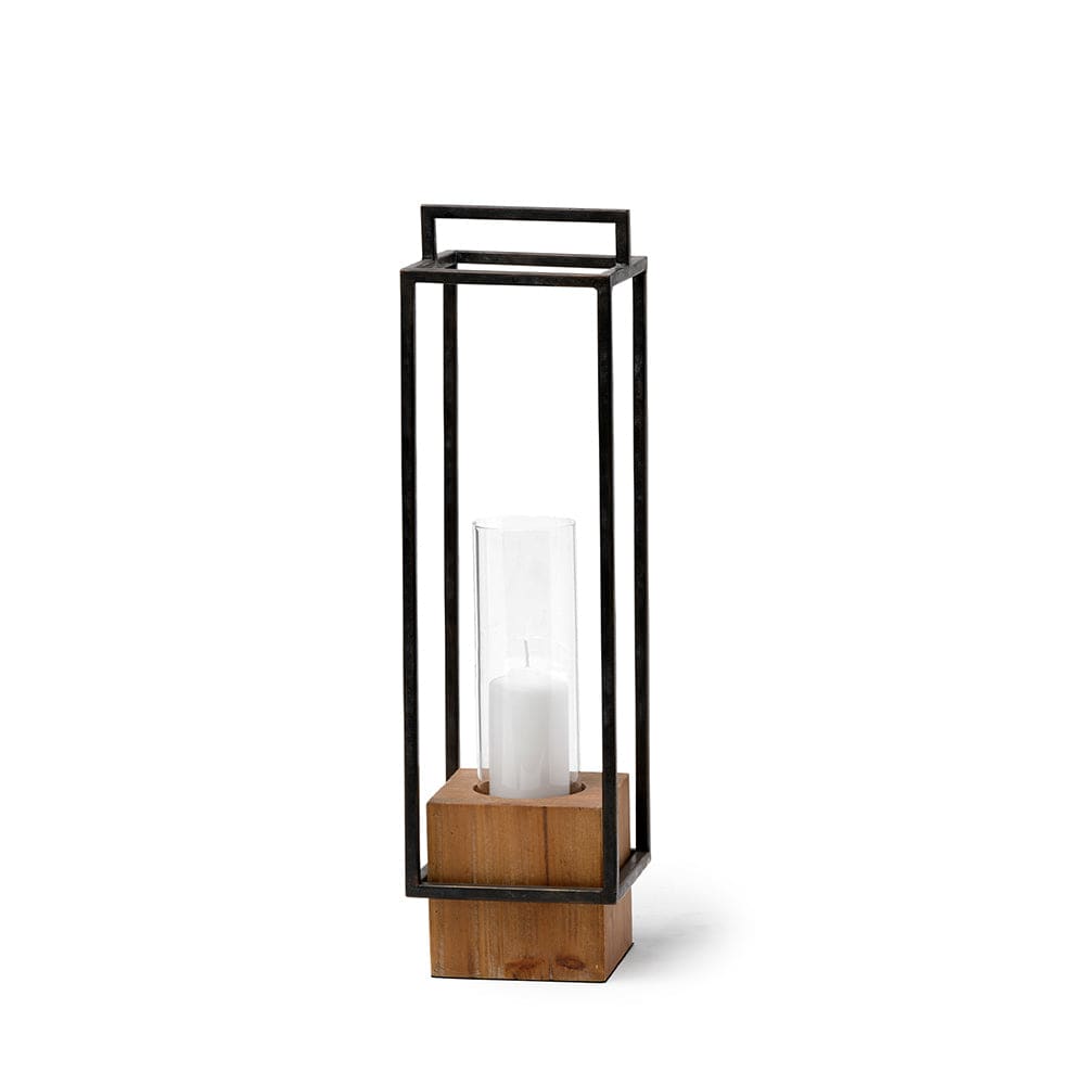 Mercana - Orionis Wood w/ Black Metal Lantern Candle Holder - 68651 view 1