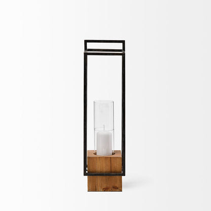 Mercana - Orionis Wood w/ Black Metal Lantern Candle Holder - 68651 view 3