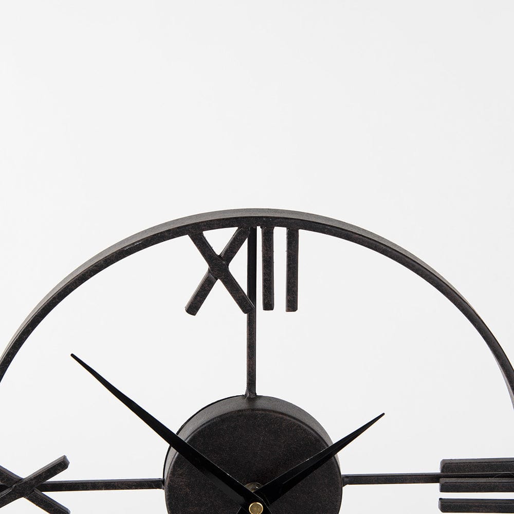 Mercana - Oris Black Metal/Wood Open Frame Table Clock - 68642 view 7