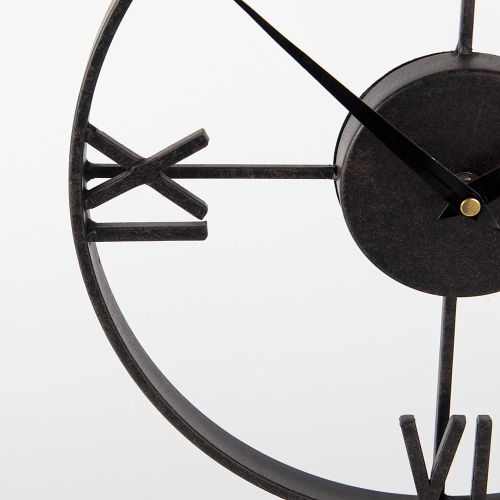Mercana - Oris Black Metal/Wood Open Frame Table Clock - 68642 view 8