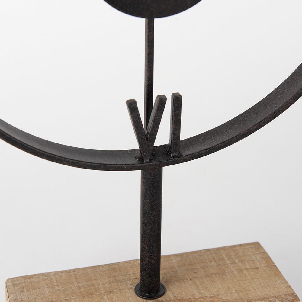 Mercana - Oris Black Metal/Wood Open Frame Table Clock - 68642 view 9