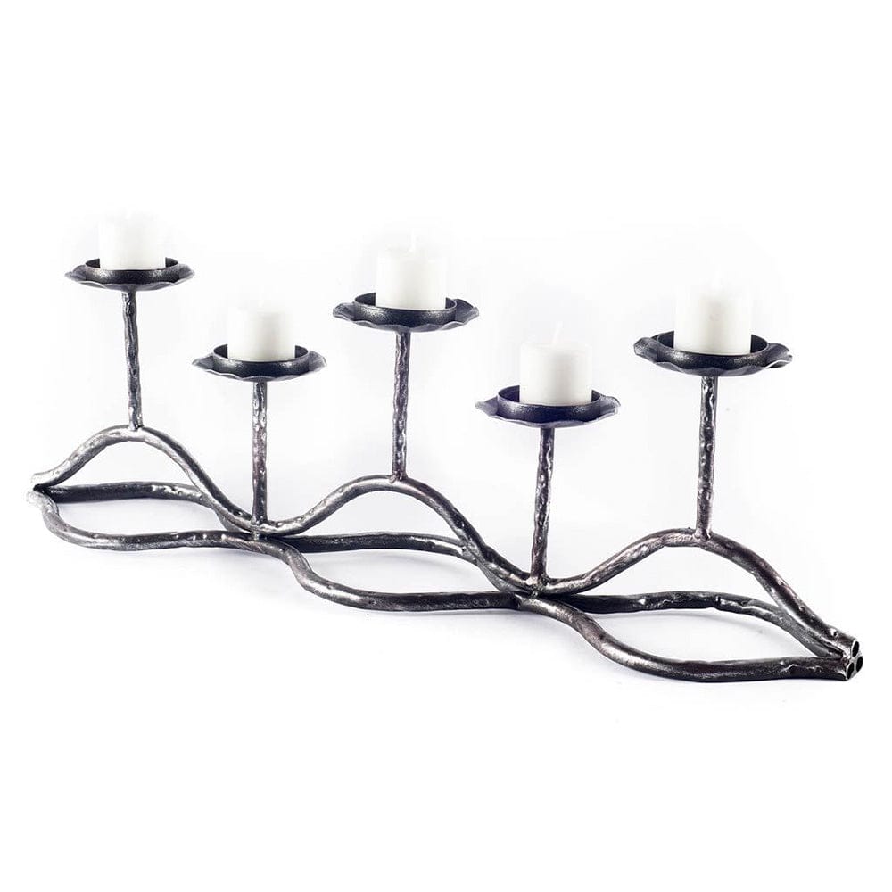 Mercana - Orville Black Metal Pipe Five Tealight Table Candle Holder - 67188_CLOSEOUT view 1