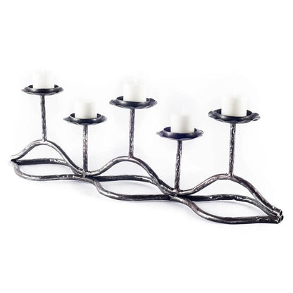 Mercana - Orville Black Metal Pipe Five Tealight Table Candle Holder - 67188_CLOSEOUT view 1