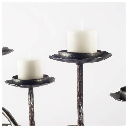 Mercana - Orville Black Metal Pipe Five Tealight Table Candle Holder - 67188_CLOSEOUT view 2