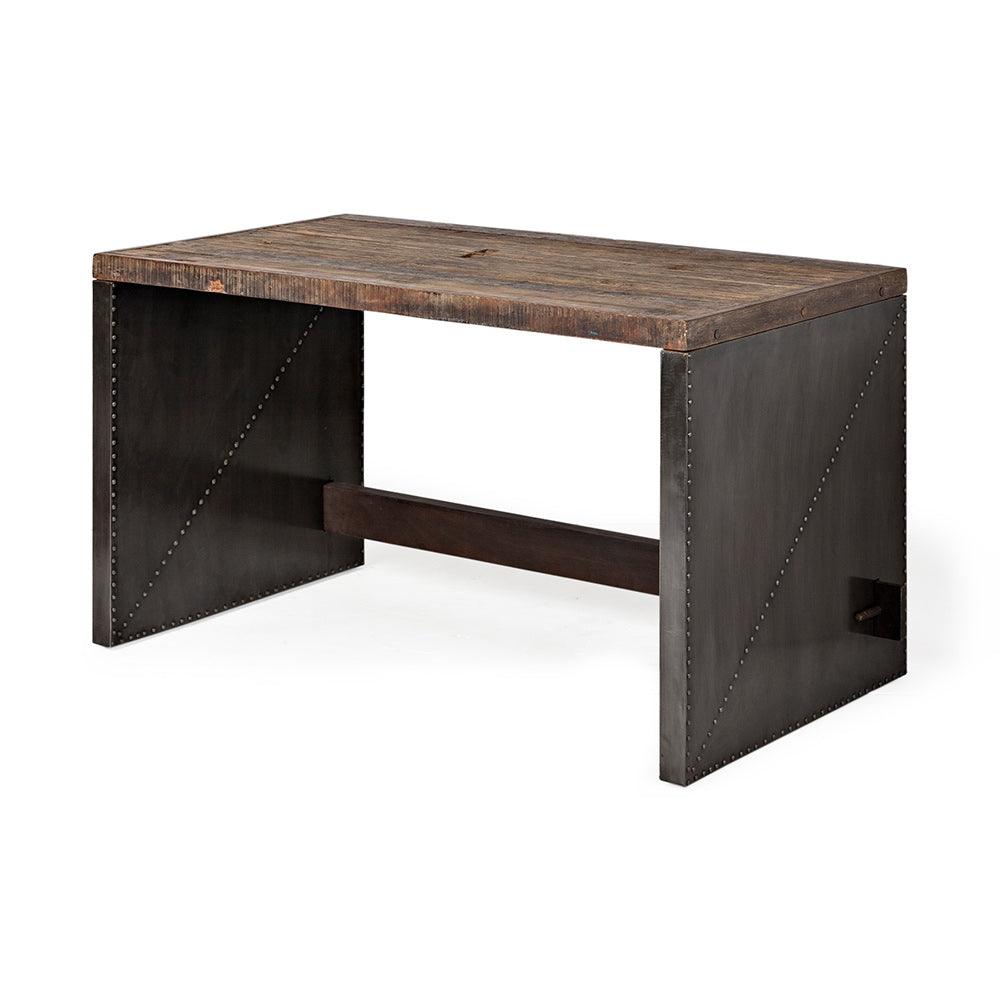 Mercana - Orwell 52L x 28W Brown Wood Top Metal Cladded Frame Office Desk - 67899 view 1