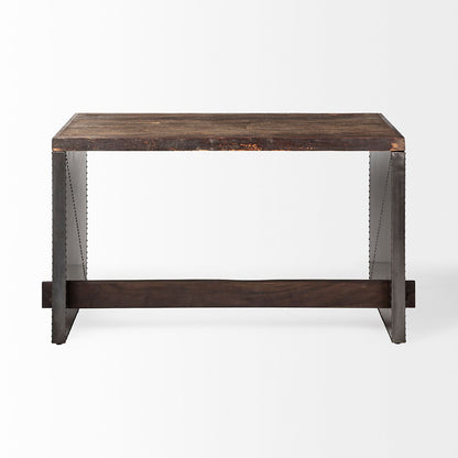 Mercana - Orwell 52L x 28W Brown Wood Top Metal Cladded Frame Office Desk - 67899 view 3