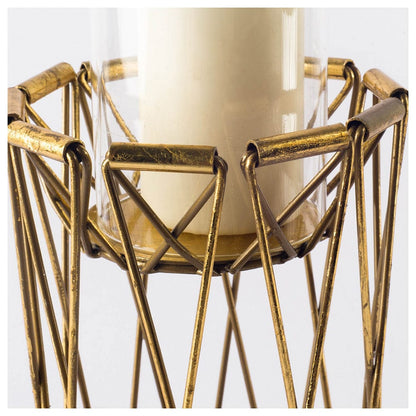 Mercana - Othello II Short Antiqued Brass Metal Table Candle Holder - 67187_CLOSEOUT view 2