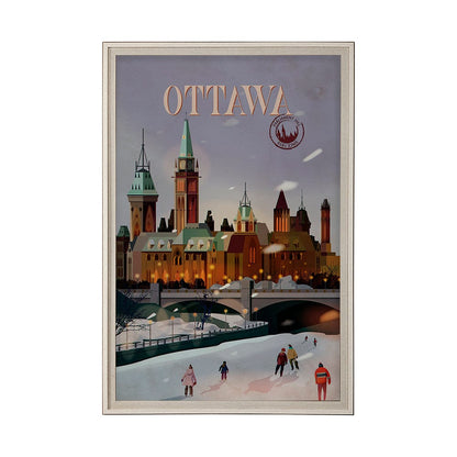 Mercana - Ottawa Go Canada XL by Mercana Studio a Hand Embellished Decograph Framed Art Print under Glass - 13801 view 1