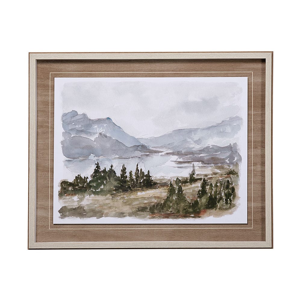 Mercana - Overcast Reservoir I by Ethan Harper a Hand Embellished Textured Framed Art Print Matted under Glass - 13158 view 1
