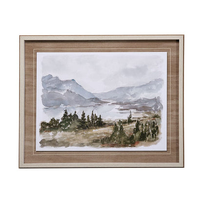 Mercana - Overcast Reservoir I by Ethan Harper a Hand Embellished Textured Framed Art Print Matted under Glass - 13158 view 1