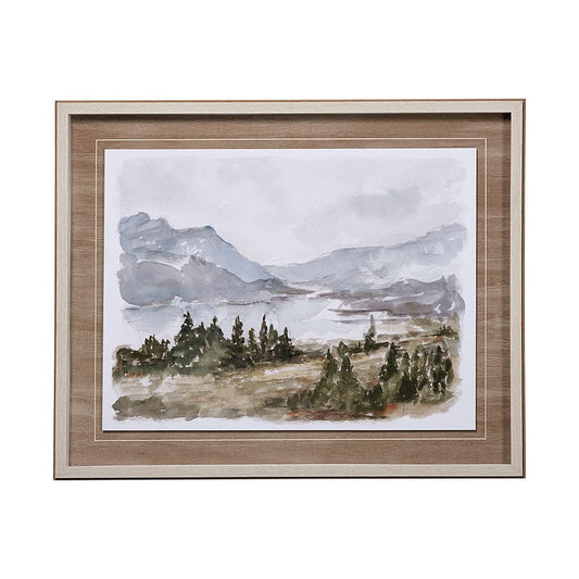 Mercana - Overcast Reservoir I by Ethan Harper a Hand Embellished Textured Framed Art Print Matted under Glass - 13158 view 1