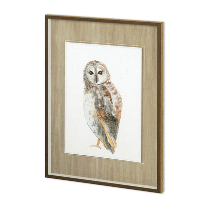 Mercana - Owl I by Patti Mann a Hand Embellished Textured Framed Art Print Matted under Glass - 11497 view 1