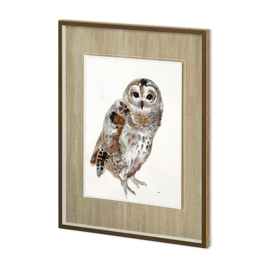 Mercana - Owl II by Patti Mann a Hand Embellished Textured Framed Art Print Matted under Glass - 11498 view 1