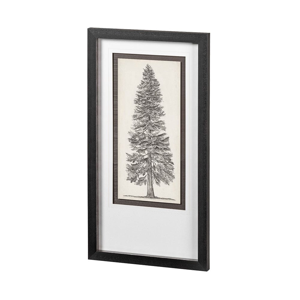 Mercana - Pacific North West Tree Sketch I by Melissa Wang Hand Embellished Framed Art Print Matted under Glas - 12912 view 1