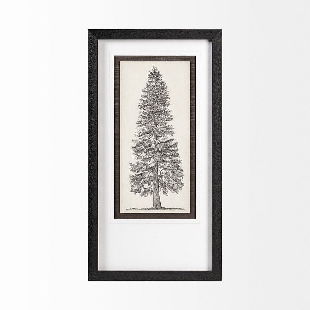 Mercana - Pacific North West Tree Sketch I by Melissa Wang Hand Embellished Framed Art Print Matted under Glas - 12912 view 3