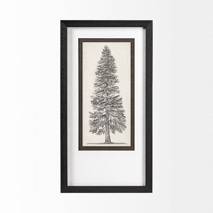 Mercana - Pacific North West Tree Sketch I by Melissa Wang Hand Embellished Framed Art Print Matted under Glas - 12912 view 3