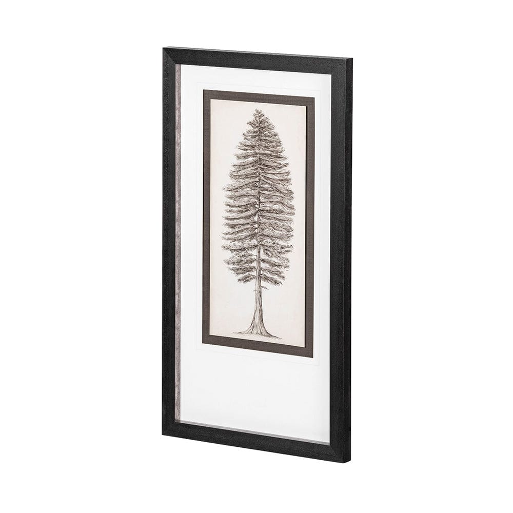 Mercana - Pacific North West Tree Sketch II Melissa Wang Hand Embellished Framed Art Print Matted under Glass - 12911 view 1