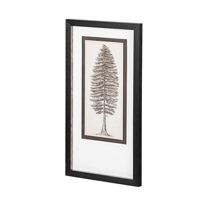 Mercana - Pacific North West Tree Sketch II Melissa Wang Hand Embellished Framed Art Print Matted under Glass - 12911 view 1