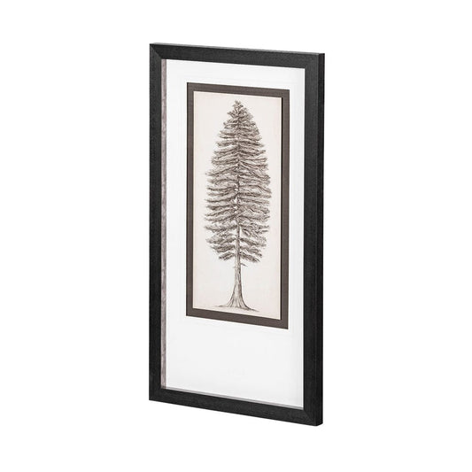 Mercana - Pacific North West Tree Sketch II Melissa Wang Hand Embellished Framed Art Print Matted under Glass - 12911 view 1
